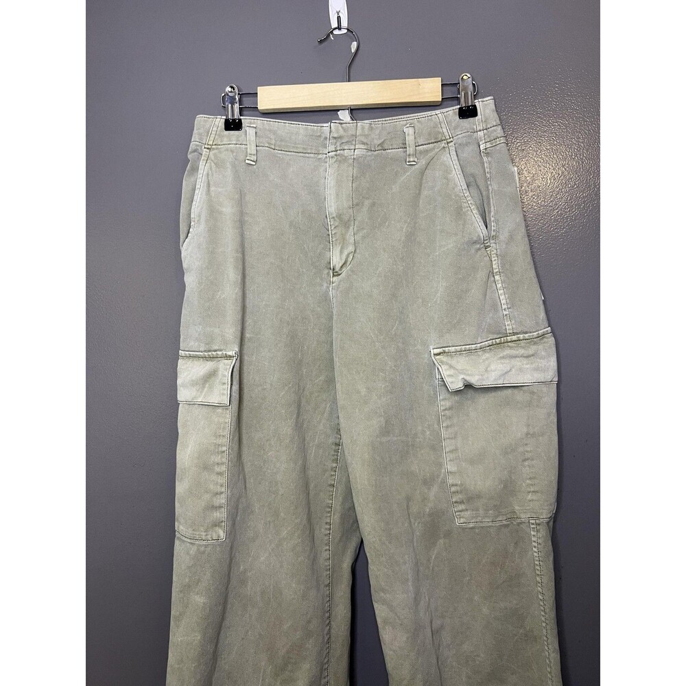 Gap Pants Womens 6 Green Loose Khaki Cargo Twill Relaxed Fit Pockets Casual